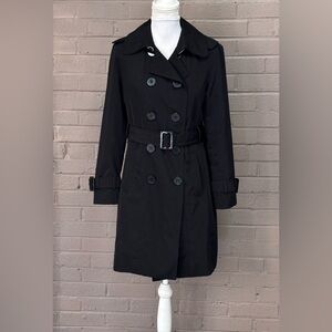 London Fog black lined Trench Coat PS